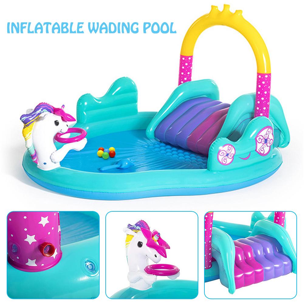 Inflatable Kids Mini Pool with Slide and Sprayer by HitMyNeed