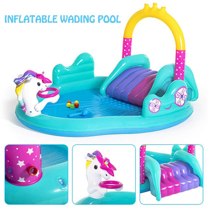 Inflatable Kids Mini Pool with Slide and Sprayer by HitMyNeed