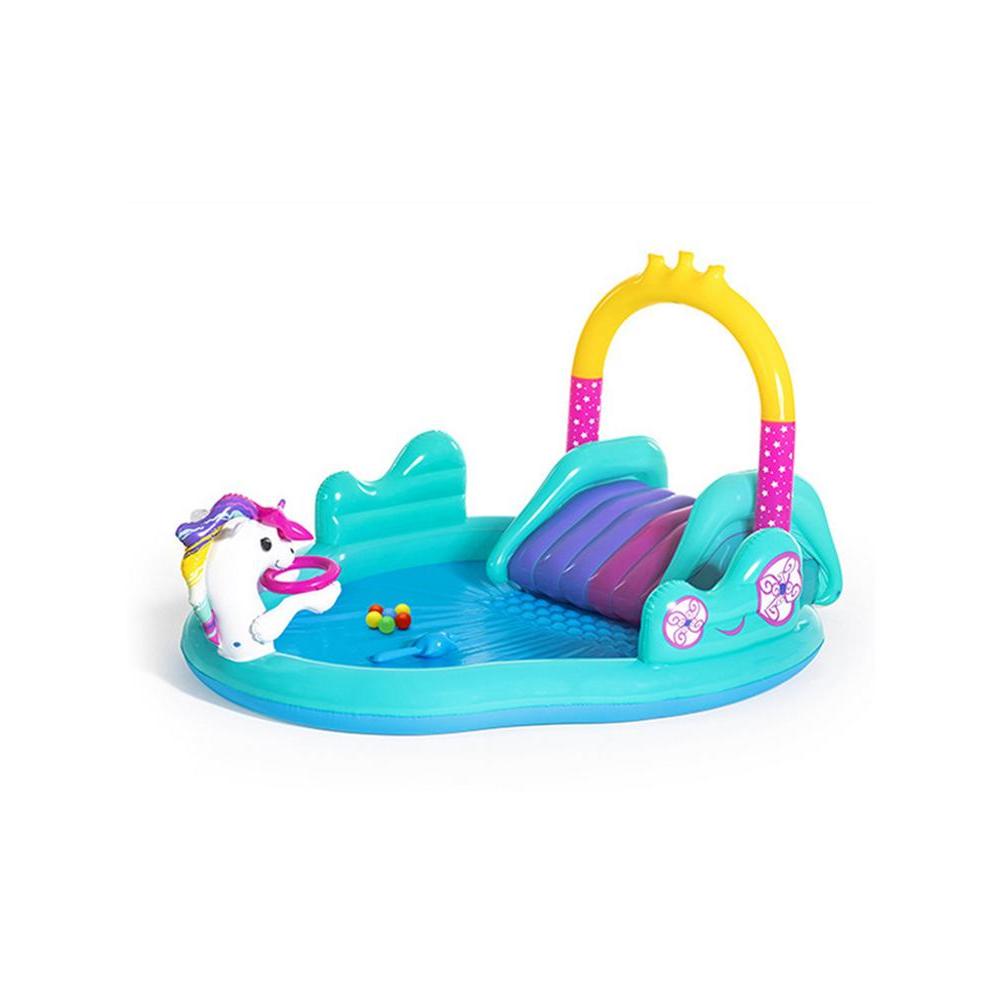 Inflatable Kids Mini Pool with Slide and Sprayer by HitMyNeed