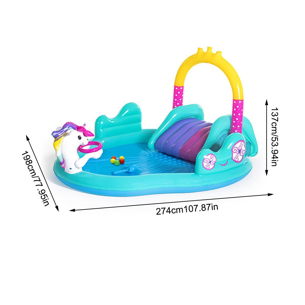 Inflatable Kids Mini Pool with Slide and Sprayer by HitMyNeed