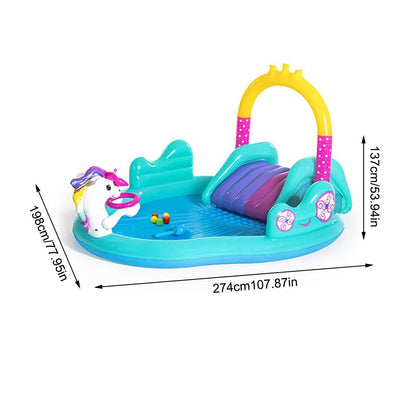 Inflatable Kids Mini Pool with Slide and Sprayer by HitMyNeed