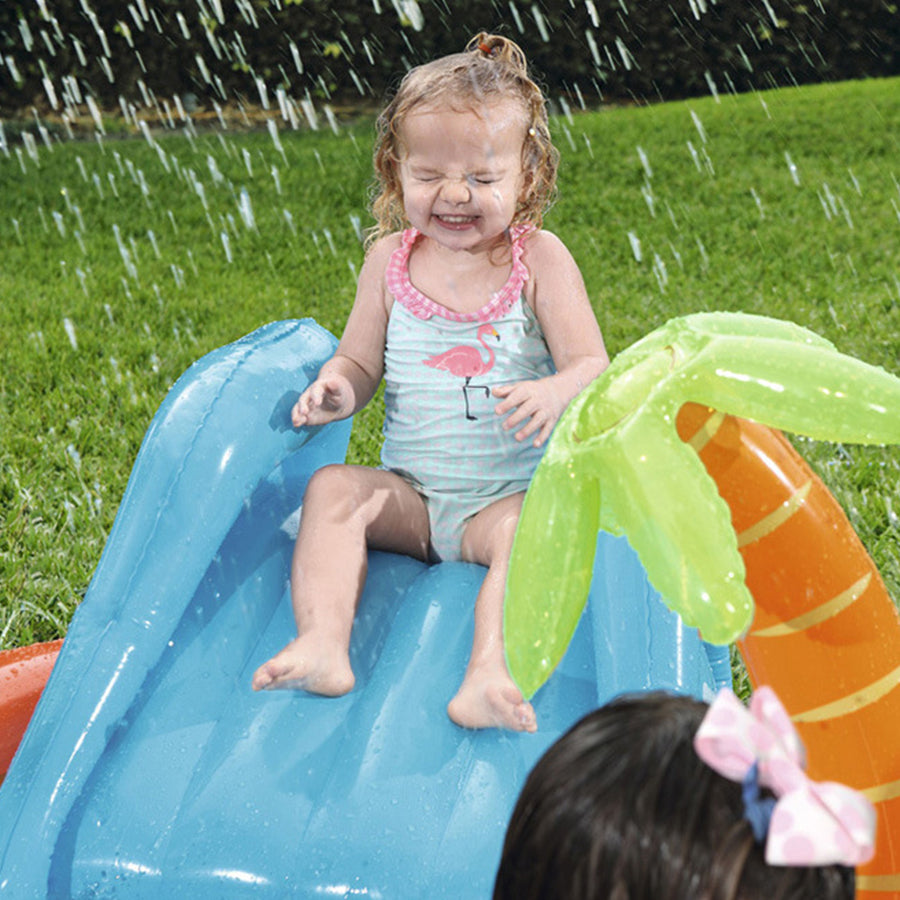 Inflatable Kids Paddling Pool with Slide and Ring Game by HitMyNeed