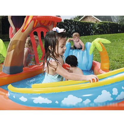 Inflatable Kids Paddling Pool with Slide and Ring Game by HitMyNeed