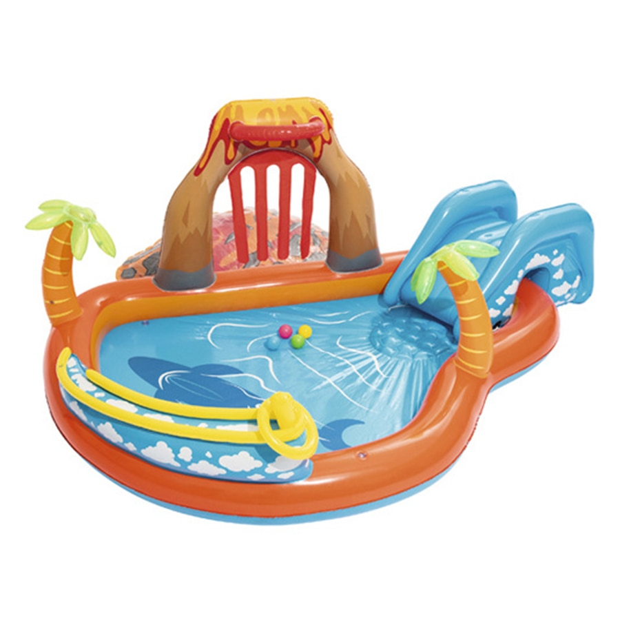 Inflatable Kids Paddling Pool with Slide and Ring Game by HitMyNeed