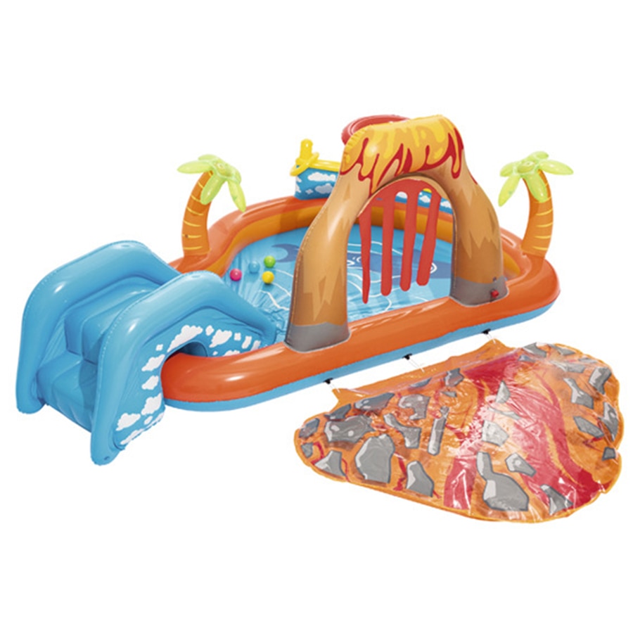 Inflatable Kids Paddling Pool with Slide and Ring Game by HitMyNeed