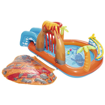 Inflatable Kids Paddling Pool with Slide and Ring Game by HitMyNeed