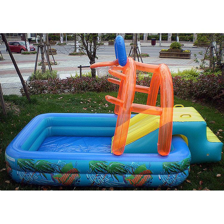 Inflatable Kids Splash Pool with Slide & Hoop by HitMyNeed