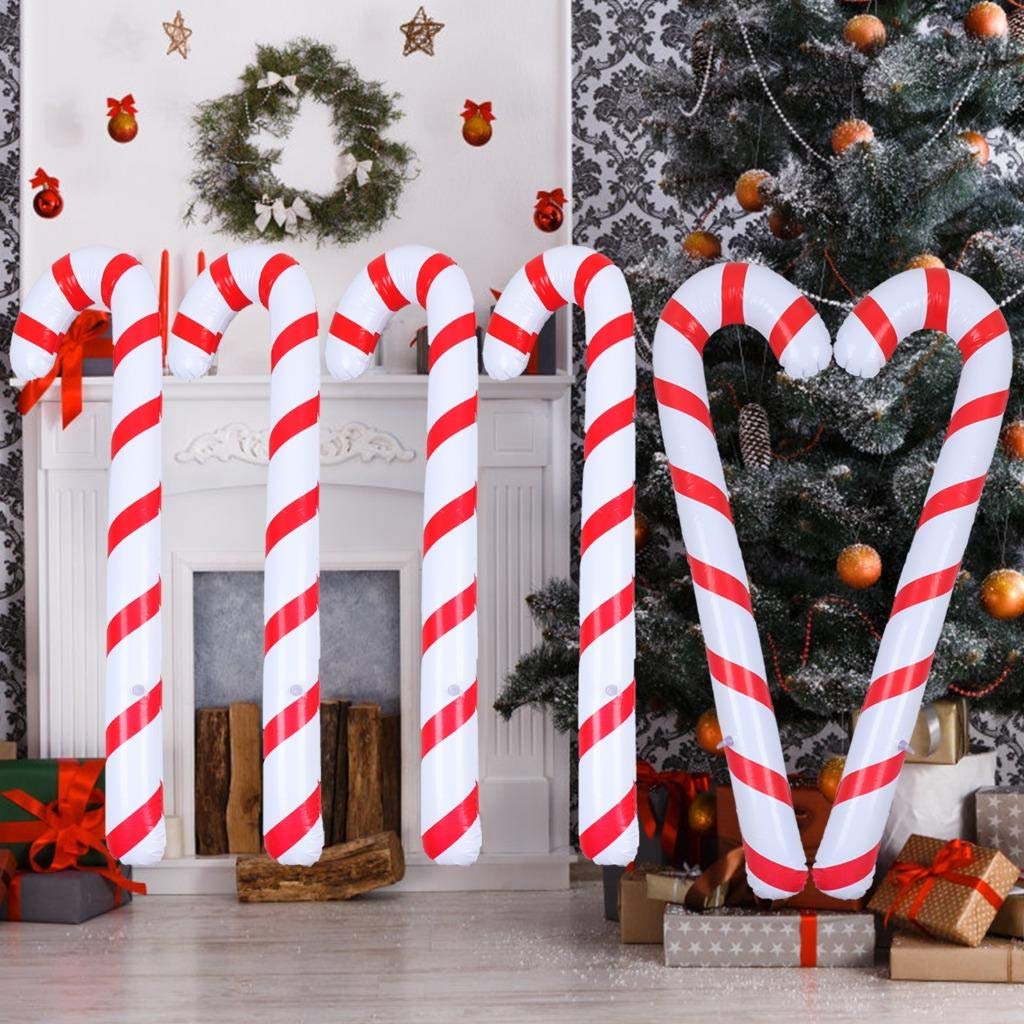 Inflatable Large Candy Cane Christmas Decoration by HitMyNeed