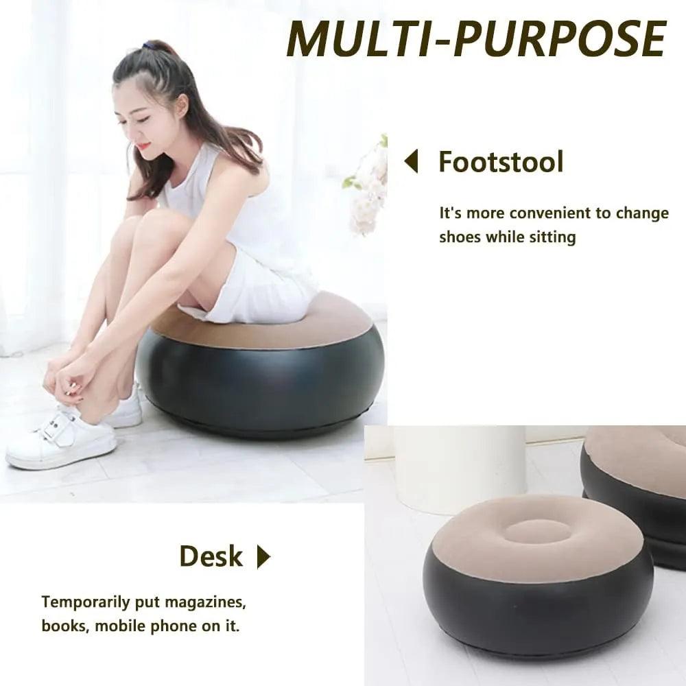 Inflatable Lazy Bean Bag Sofa Chair with Leg Rest by HitMyNeed