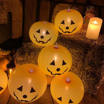 Inflatable Light-Up Pumpkin Balloons (Set of 5) by HitMyNeed
