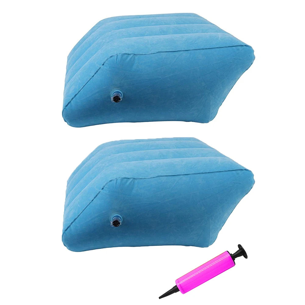 Inflatable Memory Foam Leg Elevation Wedge Pillow by HitMyNeed