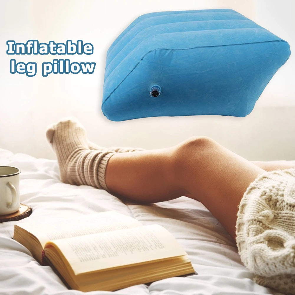 Inflatable Memory Foam Leg Elevation Wedge Pillow by HitMyNeed
