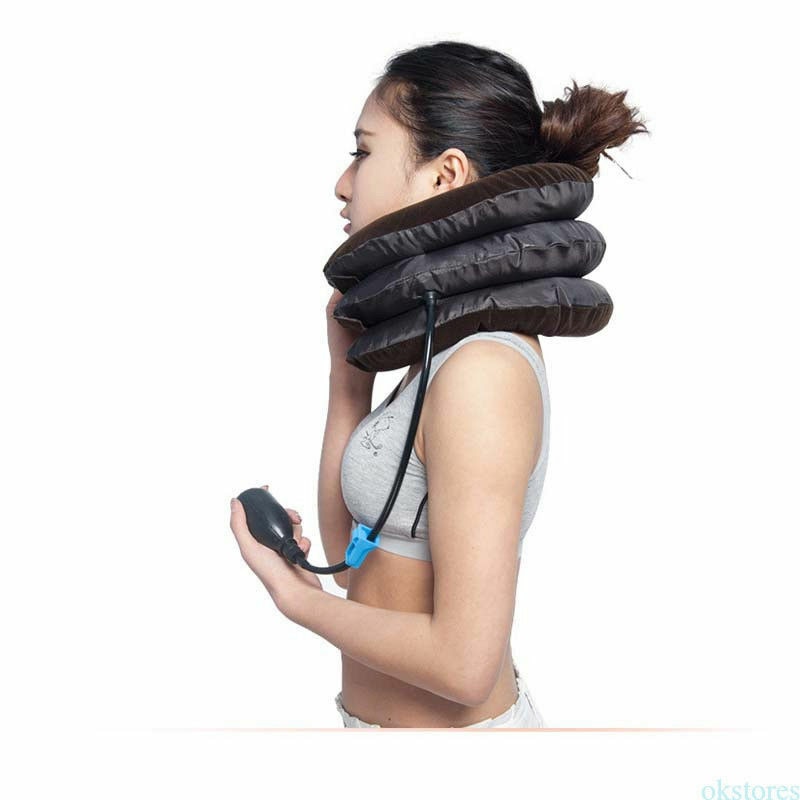 Inflatable Neck Traction Pillow Pain Relief Brace by HitMyNeed