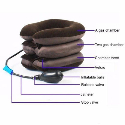 Inflatable Neck Traction Pillow Pain Relief Brace by HitMyNeed