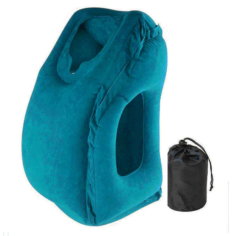 Inflatable PVC Travel Neck and Chin Support Pillow blue by HitMyNeed