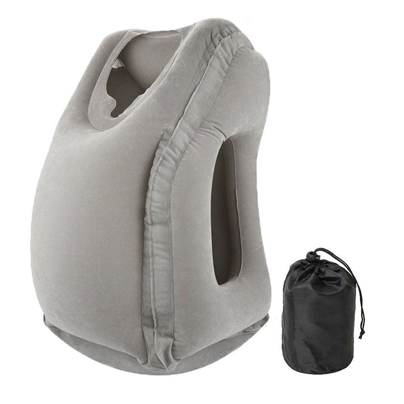 Inflatable PVC Travel Neck and Chin Support Pillow gray by HitMyNeed