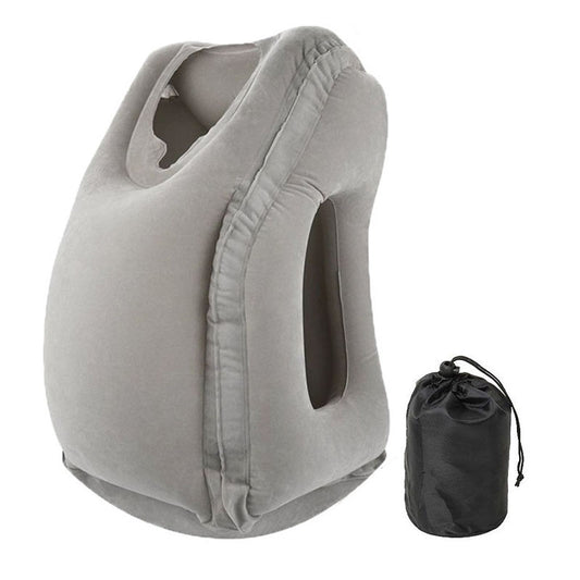 Inflatable PVC Travel Neck and Chin Support Pillow gray by HitMyNeed