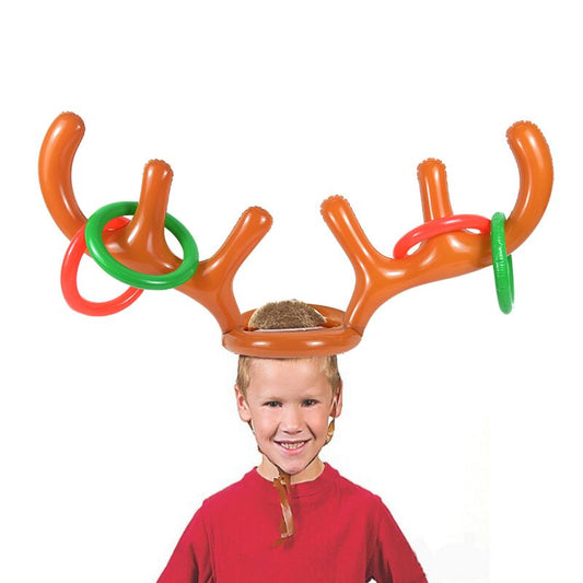 Inflatable Reindeer Ring Toss Party Game Set by HitMyNeed
