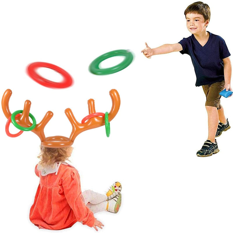 Inflatable Reindeer Ring Toss Party Game Set by HitMyNeed