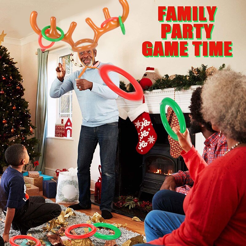 Inflatable Reindeer Ring Toss Party Game Set by HitMyNeed