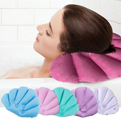 Inflatable Shell Bathtub Pillow with Suction Cups by HitMyNeed