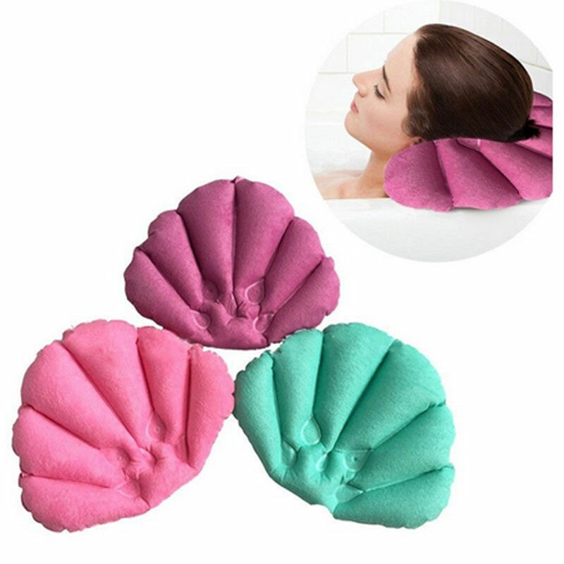 Inflatable Shell Bathtub Pillow with Suction Cups by HitMyNeed