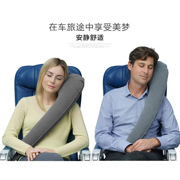 Inflatable Side-Sleep Travel Neck Pillow for Transit by HitMyNeed