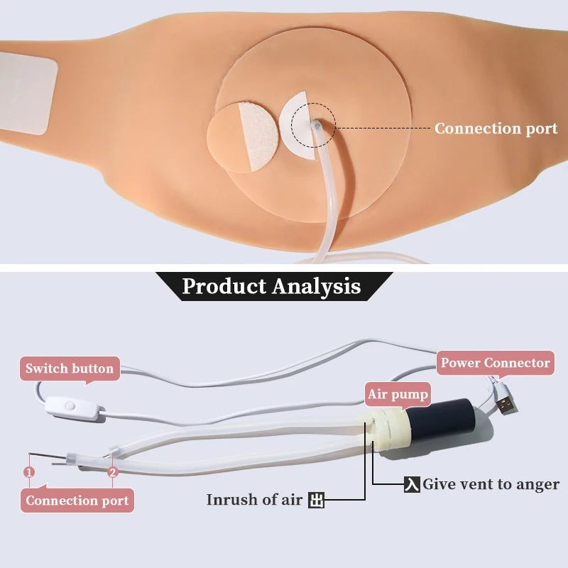 Inflatable Silicone Belly Prop for Twin Pregnancy by HitMyNeed