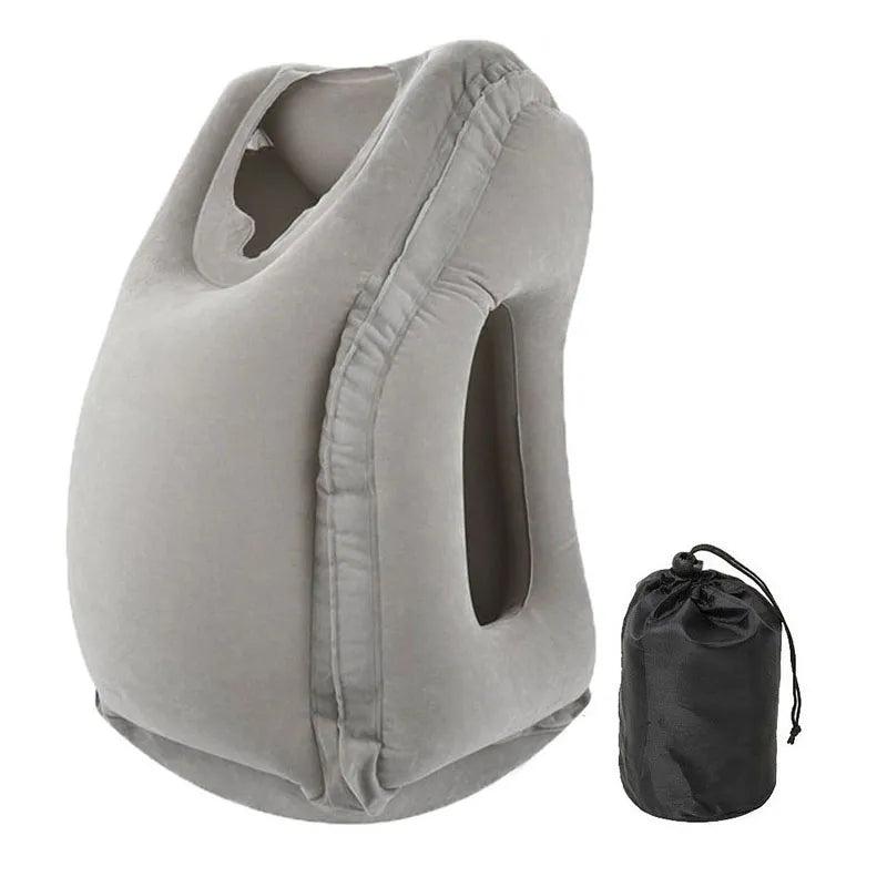Inflatable Travel Pillow with Chin and Neck Support by HitMyNeed