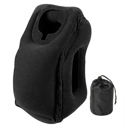 Inflatable Travel Pillow with Chin and Neck Support by HitMyNeed