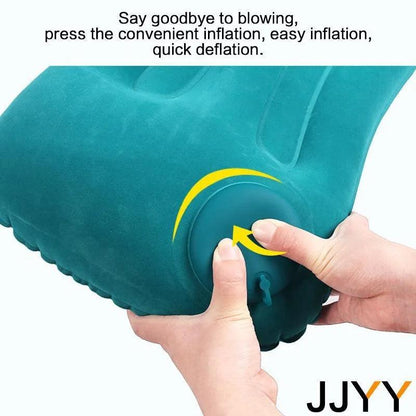 Inflatable Travel Pillow with Press Pump, 48 x 32 cm by HitMyNeed