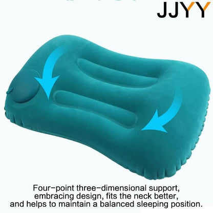 Inflatable Travel Pillow with Press Pump, 48 x 32 cm by HitMyNeed