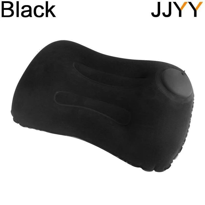 Inflatable Travel Pillow with Press Pump, 48 x 32 cm black by HitMyNeed