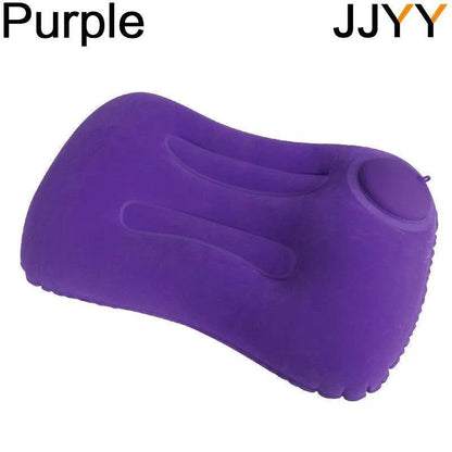 Inflatable Travel Pillow with Press Pump, 48 x 32 cm purple by HitMyNeed