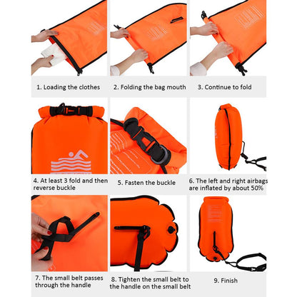 Inflatable Waterproof Swim Tow Float Dry Bag 40L by HitMyNeed