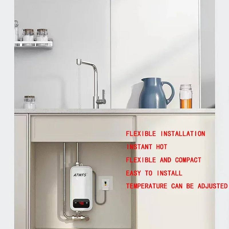 Instant 4600W Electric Water Heater for Shower & Kitchen by HitMyNeed