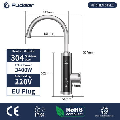 Instant Electric Kitchen Water Heater Tap Faucet xh-505-eu-k by HitMyNeed