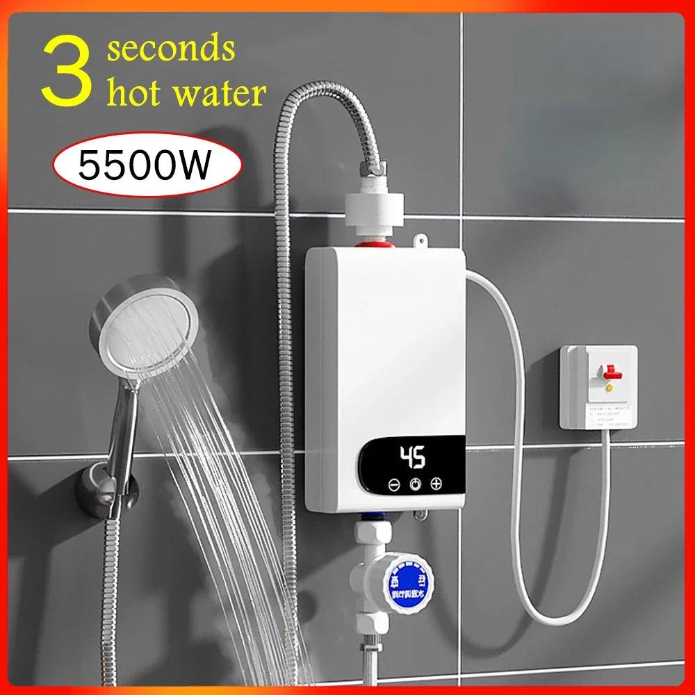 Instant Electric Tankless Water Heater for Shower & Sink by HitMyNeed