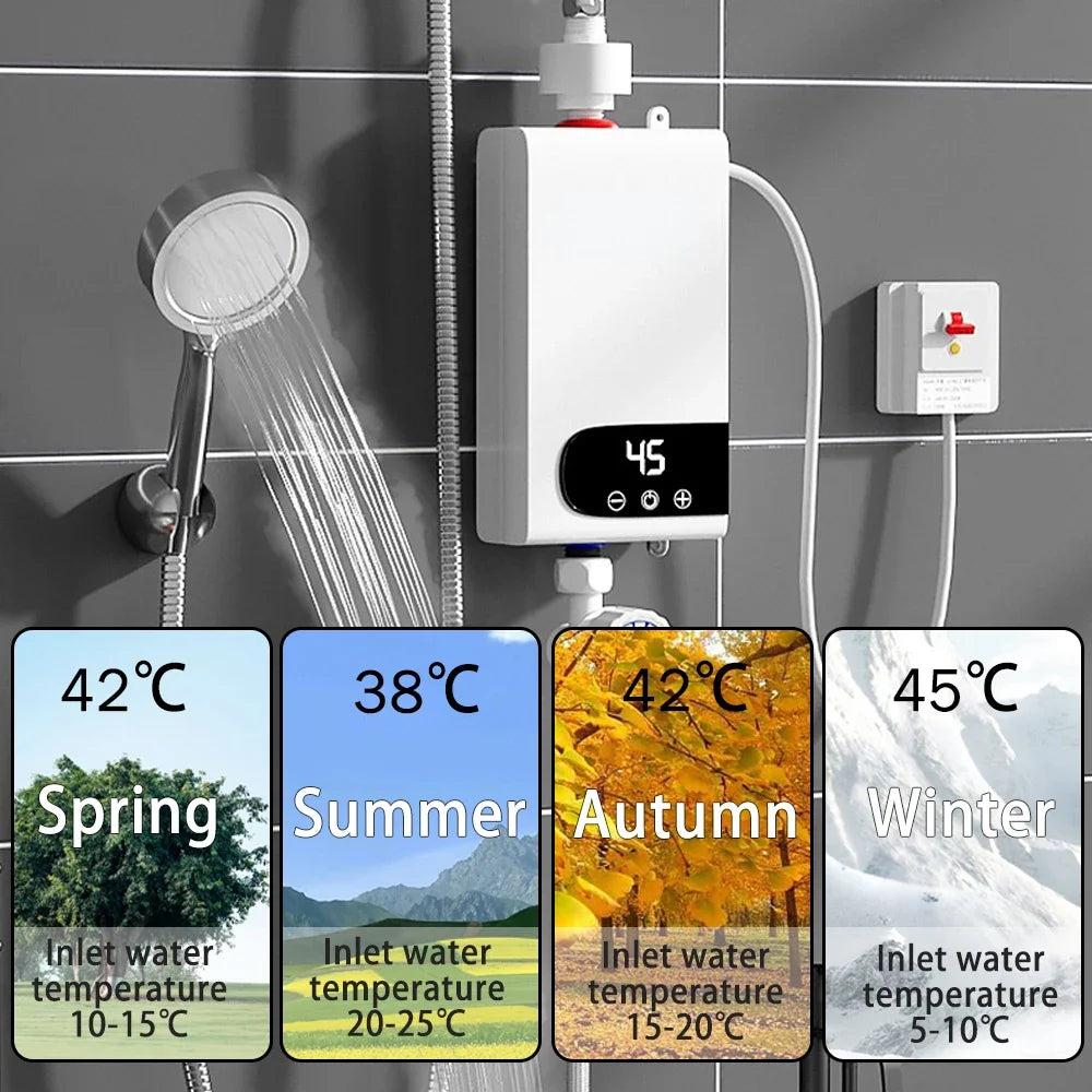 Instant Electric Tankless Water Heater for Shower & Sink by HitMyNeed