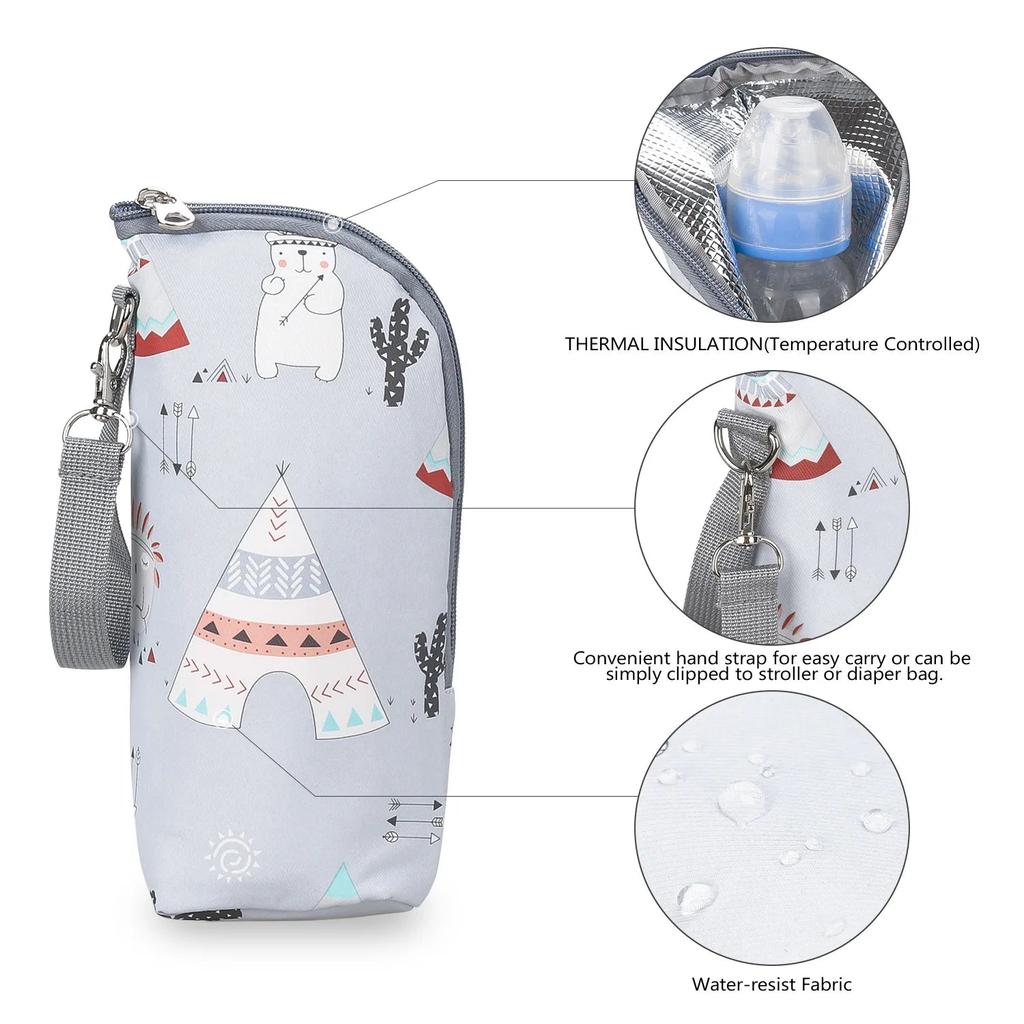Insulated Baby Bottle Bag with Stroller Clip by HitMyNeed