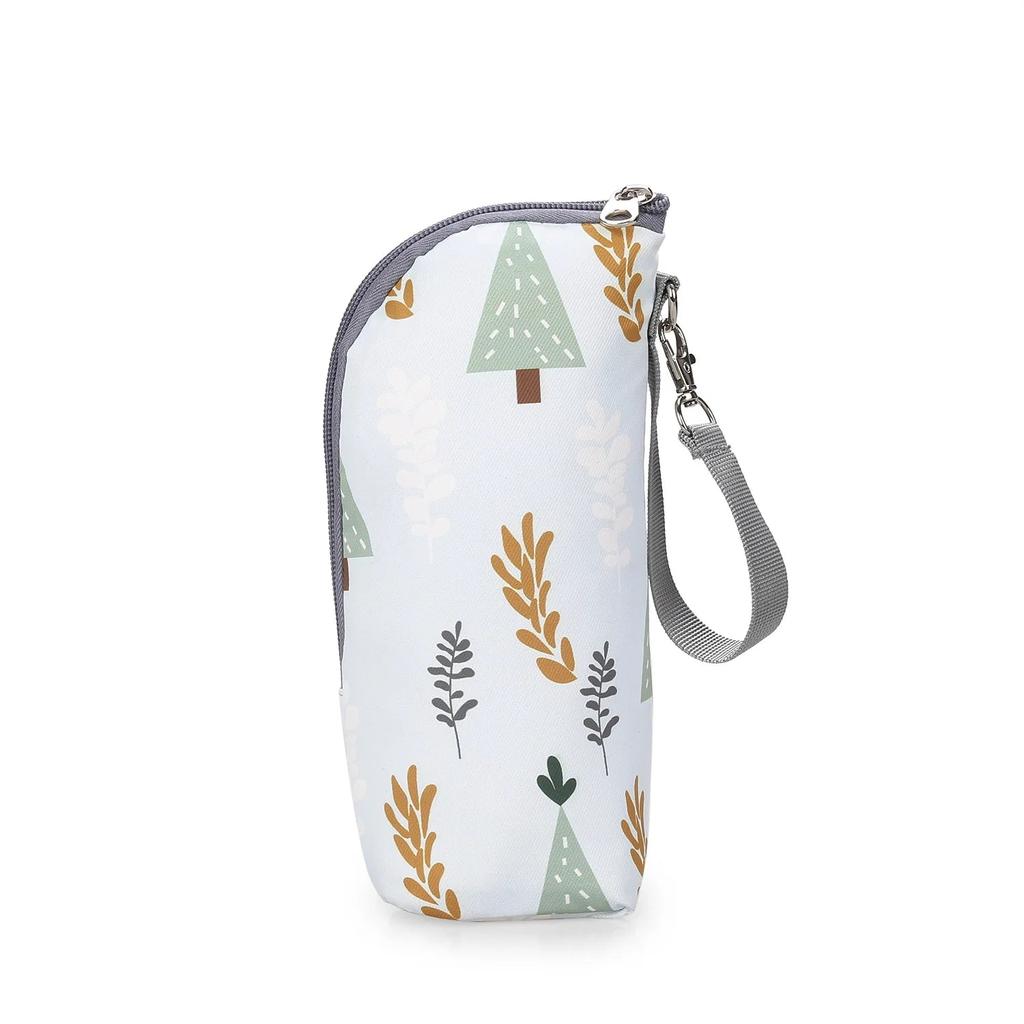 Insulated Baby Bottle Bag with Stroller Clip forest by HitMyNeed