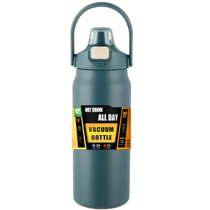 Insulated Stainless Steel Water Bottle with Straw blue 1200ml by HitMyNeed