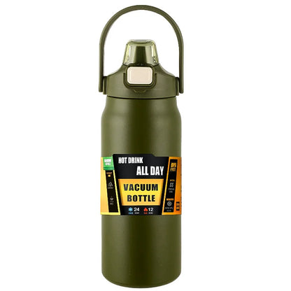 Insulated Stainless Steel Water Bottle with Straw green 1200ml by HitMyNeed