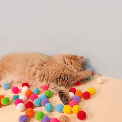 Interactive Cat Ball Launcher Set with Plush Pompoms by HitMyNeed