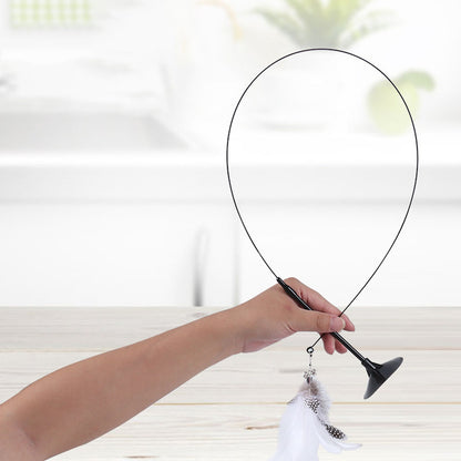 Interactive Cat Bird Feather Toy with Suction Base by HitMyNeed