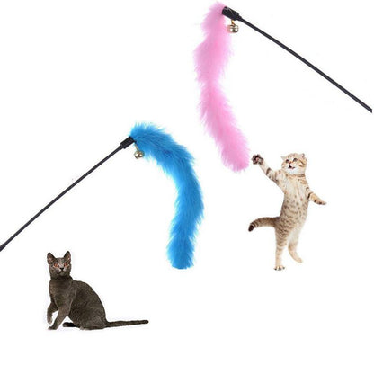 Interactive Cat Feather Wand Toy 28 cm by HitMyNeed