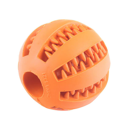 Interactive Rubber Treat Ball for Small Dogs orange 7cm by HitMyNeed