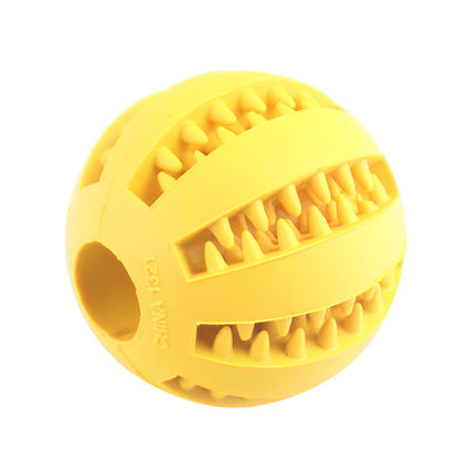 Interactive Rubber Treat Ball for Small Dogs yellow 5cm by HitMyNeed