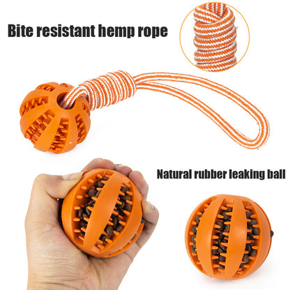 Interactive Treat Ball Dog Toy with Hemp Rope by HitMyNeed