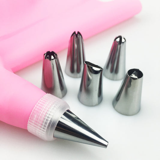 Interchangeable Nozzle Silicone Piping Bag Set (8pc) by HitMyNeed